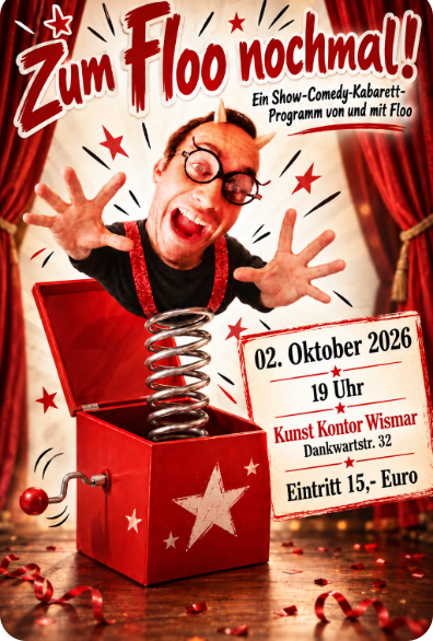 Zum Floo nochmal! – Veranstaltungsplakat